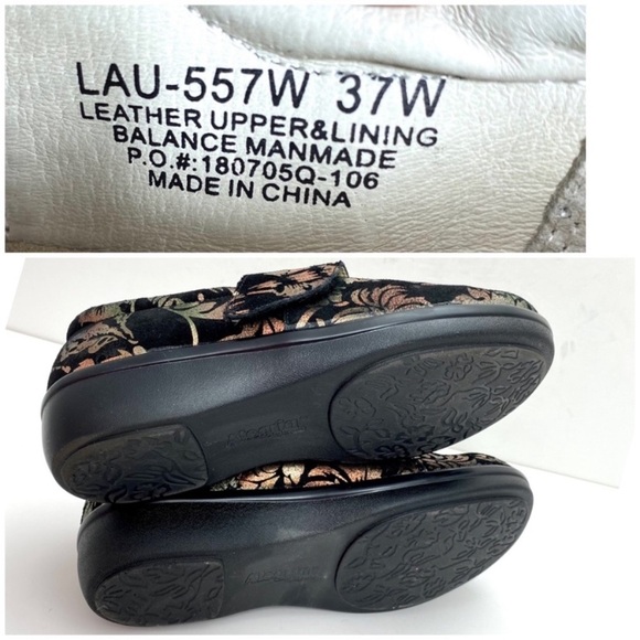 ALEGRIA Lauryn Regal Gold Copper Floral Print Clog Shoes Back Size 7 LAU-557W - Picture 10 of 11